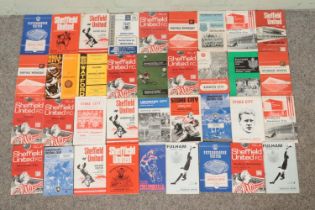 A collection of 1960's Sheffield United home and away football programmes, to include Vs.