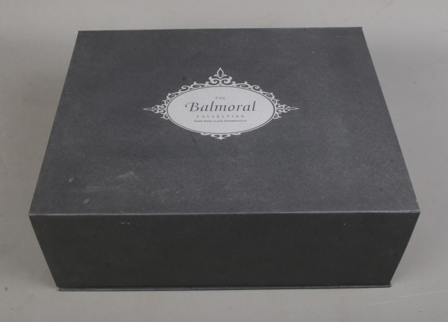A boxed set of Balmoral handmade glass paperweights in the form to teapots - Image 2 of 2