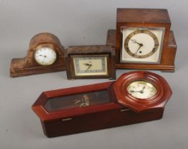 A collection of clocks to include Imperial Art Deco style mantle clock, Newport, etc.