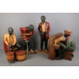 A large set of four composite jazz band musicians. Singer Height 64cm