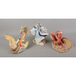 Three Enchantica figures including Mezereon high wizard of winter, Snarlgard Autumn dragon and