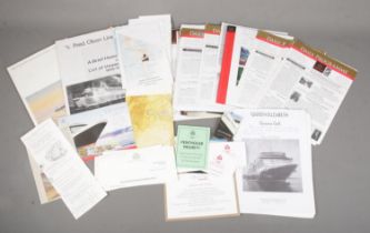 A collection of Cunard ephemera to include Fred Olsen Line, Queen Elizabeth menus, daily programmes,