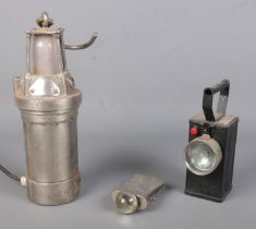 Two Nife miners lamps to include Handlamp Type NH10 and Type N20 (Converted to electric) along