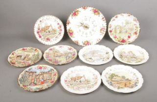 A collection of Royal Albert plates to include A Celebration of the Old Country Roses Garden,