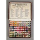 An early 20th century Walkden's Finest Perfumed Fancy Wax display case in 75 shades.