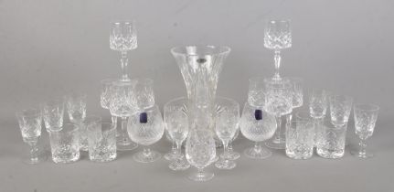 A collection of assorted cut and pressed glassware, to include Edinburgh Crystal brandy glasses,