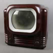 A 1950's Bush Type TV 22 bakelite cased television receiver. Missing backing.