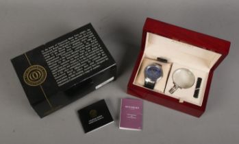 A boxed Accurist 'The Greenwich Royal Commemorative Collection' wristwatch. Watch strap in need of