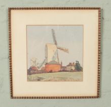 Horace A Buttery, framed watercolour, landscape scene of Westleton Mill, dated 1925. Horace Ayerst