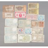 A collection of European banknotes dating between 1937 and 1944 to include Banque Nationale De