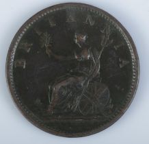 An 1806 George III copper 'cartwheel' penny.