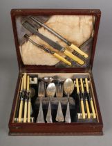 A George Butler & Co canteen of cutlery including carving set.