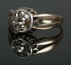 A rose cut gold and diamond cluster ring featuring potential partial PoinÃ§on mark. Size N, 2.8g