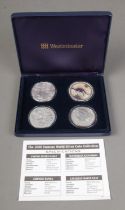 A set of four silver coins for the 2006 Famous World Silver Coin Collection: United States Eagle;