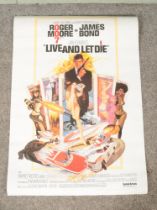 A James Bond 'Live and Let Die' film poster. (99cm x 69cm)