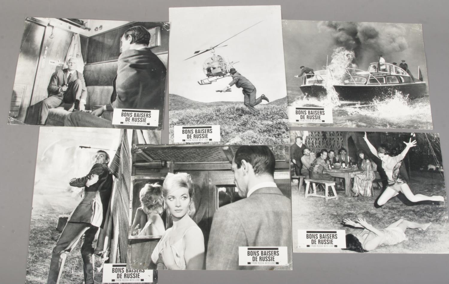 A quantity of James Bond From Russia With Love film stills. Pin holes.