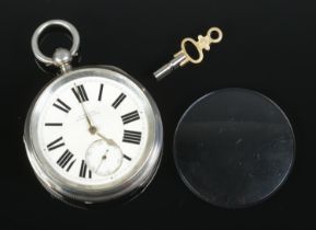A Victorian H White Manchester silver open faced pocket watch with roman numerals, subsidiary