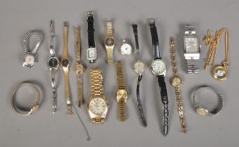 A quantity of Gents and Ladies mainly wristwatches, to include Seiko Kinetic, Summit Antimagnetic,