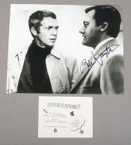 An autographed 'Man From Uncle' lobby card signed by Robert Vaughn. With COA.
