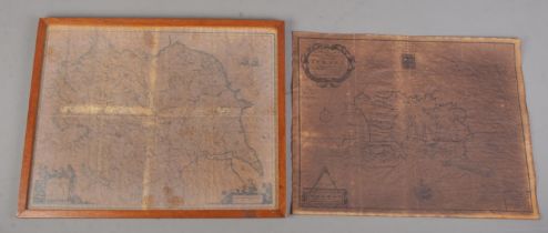 Two maps. Includes 'A New & Accurat Map of Their Majesties Island of Jersey' and 'Part of The