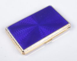 An Art Deco silver and guilloche enamel cigarette case. Bearing London import marks for 1926, makers