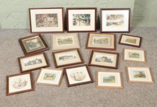 A large quantity of artworks including watercolours and prints with three Mike Hendy watercolours