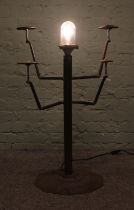 An industrial style standard lamp, with Stanley and Coughtrie, Glasgow fitting. 97cm tall. Tested