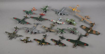 A good collection of diecast model planes to include several Corgi examples, British RAF and WWII