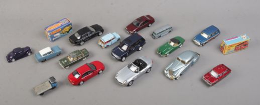 A quantity of boxed and playworn diecast vehicles, to include Dinky E Type Jaguar, Corgi BMW Z8,