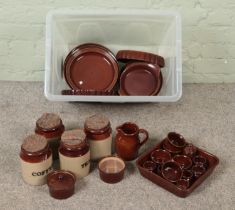 A large quantity of kitchen stoneware mostly Pearson's of Chesterfield.