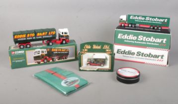 A quantity of Eddie Stobart collectables, to include boxed Corgi Classics Ford Transcontinental (