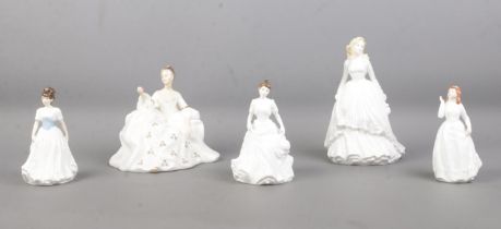 Five Royal Doulton figurines, containing Harmony HN 4096, My Love HN 2339, Melody HN 4117 and Joy HN