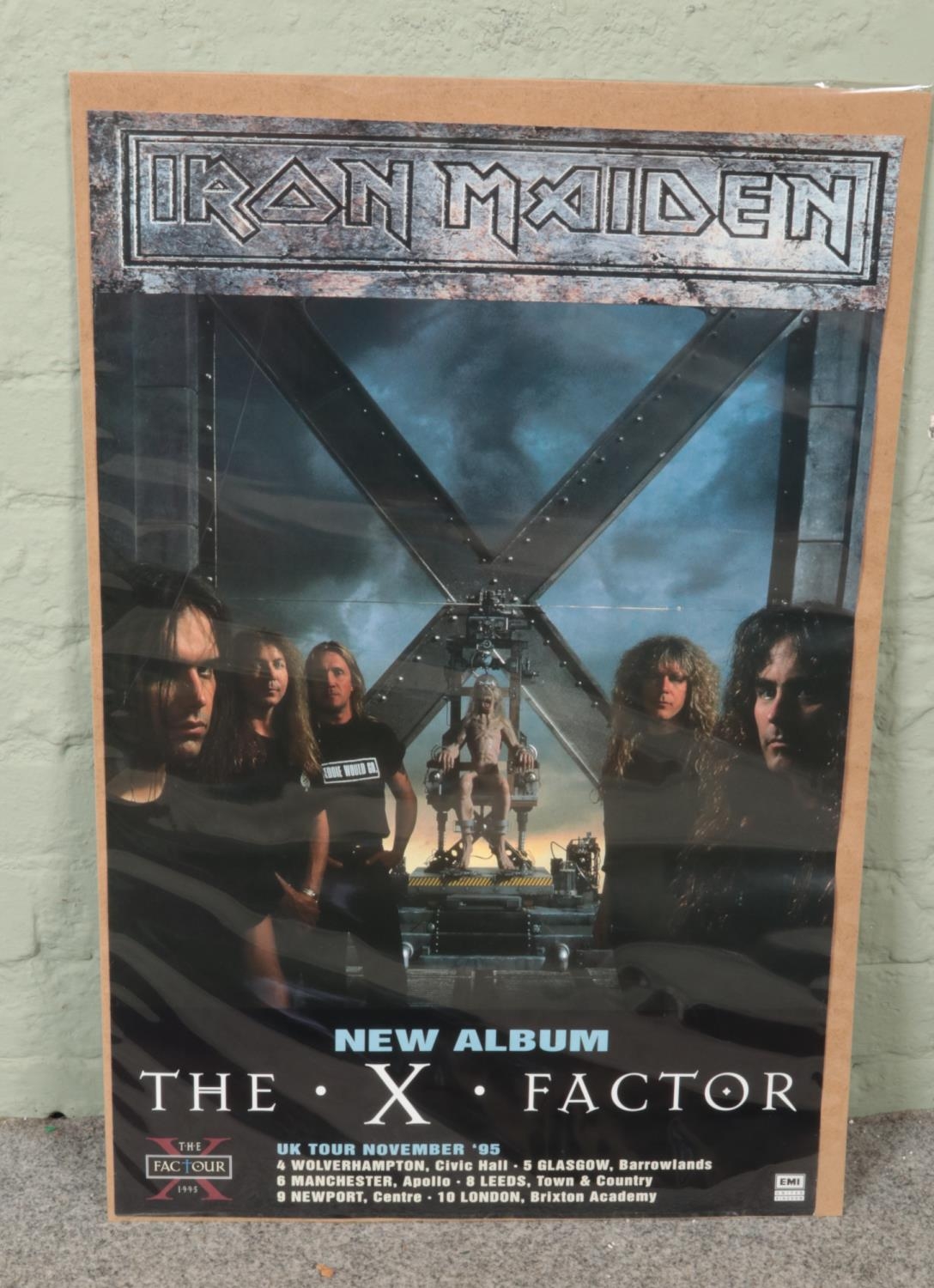 An Iron Maiden promotional poster. New Album The X Factor. (79cm x 53cm)
