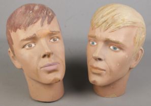 Two painted composite busts.