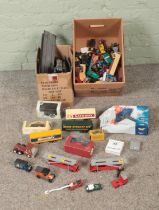 A box of assorted diecast vehicles to include Schabak, Corgi Battle of Britain, Matchbox, Eddie