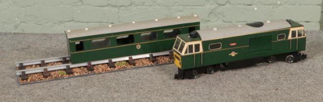 A large display model depicting a British Railways train titled Aurora. Includes locomotive,