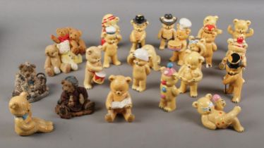 A collection of Danbury Mint Teddy bears by Pam Storey includes other teddy bear figures