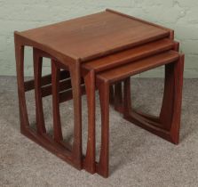 A teak G Plan Quadrille design nest of three tables.