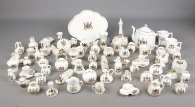 A collection of assorted crested ware including Royal Vale China, Grafton China, Willow Art, S.