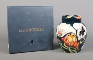 A Moorcroft pottery ginger jar decorated in the Miss Alice design by Emma Bossons. Date cypher for