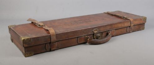 A 19th century leather gun case with fitted interior. Marked for WJ Worden, Southport and having