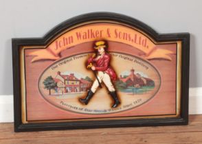 A Johnnie Walker & Sons Ltd Whiskey advertising sign. Approx. dimensions 61cm x 41cm.