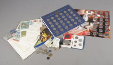 A collection of coins and currency including the FA Cup Centenary 1872 -1972 coin set and the