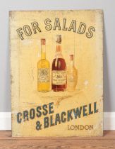 An enamelled advertising sign for Crosse & Blackwell. Manufactured by Max Cremnitz, Paris. 64cm x