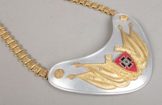 A German Third Reich NSRKB standard bearer/veterans gorget with original chain.