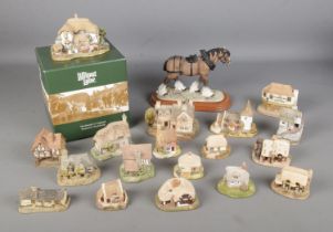 A collection of mostly Lilliput lane cottages including boxed Beekeeper's Cottage, Moreton Manor,