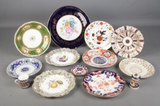 A quantity of ceramics including Royal Crown Derby , Spode, Minton's, Coalport, Japanese Imari etc