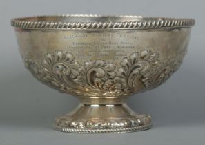 A Victorian silver rose bowl. Bearing later presentation inscription for Blackpool Musical Festival;