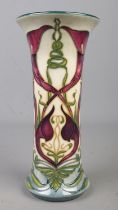 A Moorcroft pottery vase decorated in the Peace Lily pattern by Sarah Cowan. Date cypher for 2003.