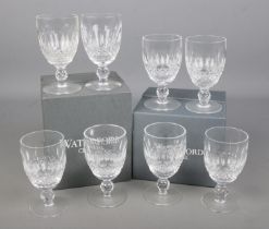 A set of eight Waterford Crystal claret glasses in the 'Colleen' design. boxes may not be original